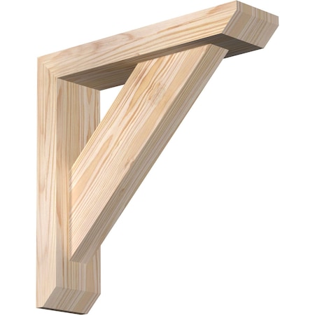 Traditional Slat Smooth Bracket W/ Offset Brace, Douglas Fir, 3 1/2W X 14D X 14H